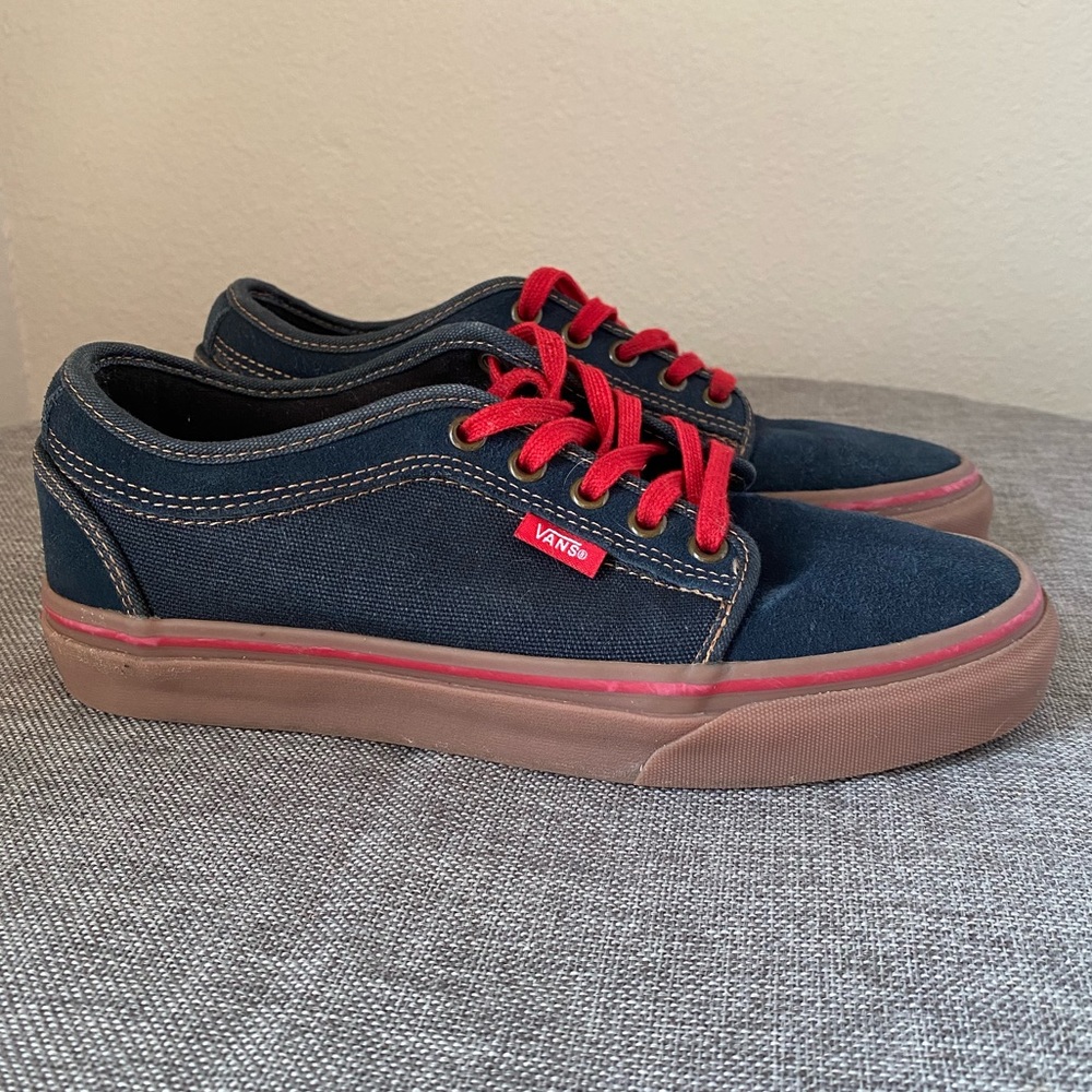 Vans Chukka Low “Navy Red Gum” Size 6.5 - Picture 1 of 6